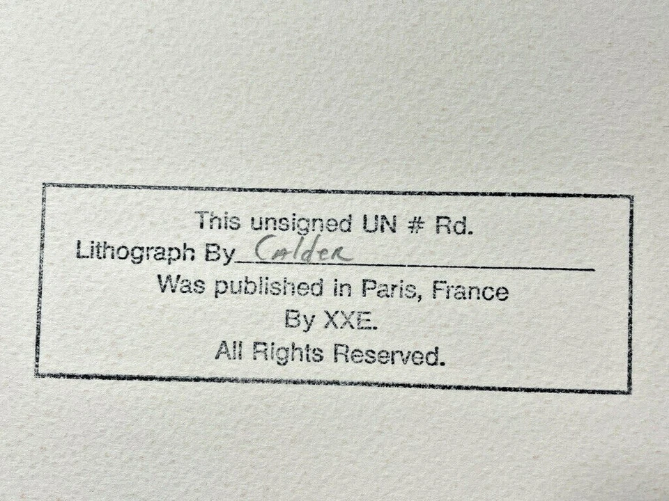Alexander Calder - Sol y Mar - COMO ESTÁ: desgarro menor en el margen inferior Foto 4 de 4