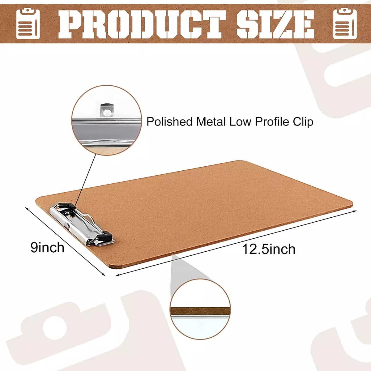 26 Pack Hardboard Office Wood Clipboards, Standard A4 Letter Size,  Clipboards with Low Profile Mental Clip, Large Duty Clipboards Bulk, School  Office Supplies - Yahoo Shopping