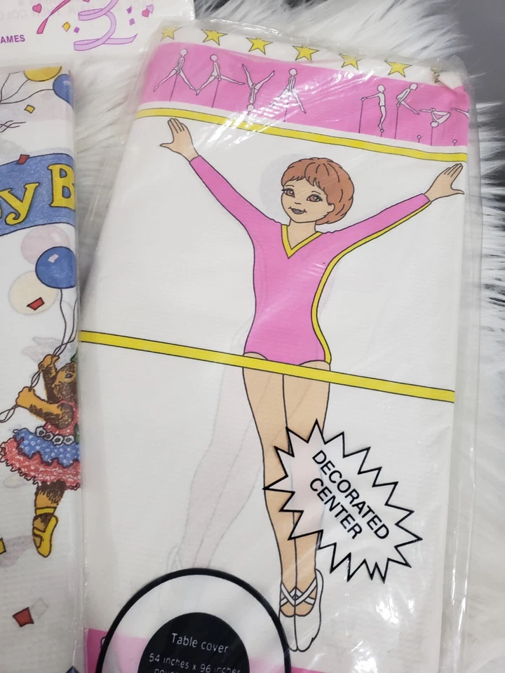 NEW Vintage Birthday Party Decor LOT Ballerina Ballet Dance TABLE CLOTH LOT 90s - Image 4 of 4