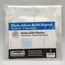⭐️ Dunwell Photo Album Refill 4x6 Landscape 50pk - For 12x12 3-Ring Binder