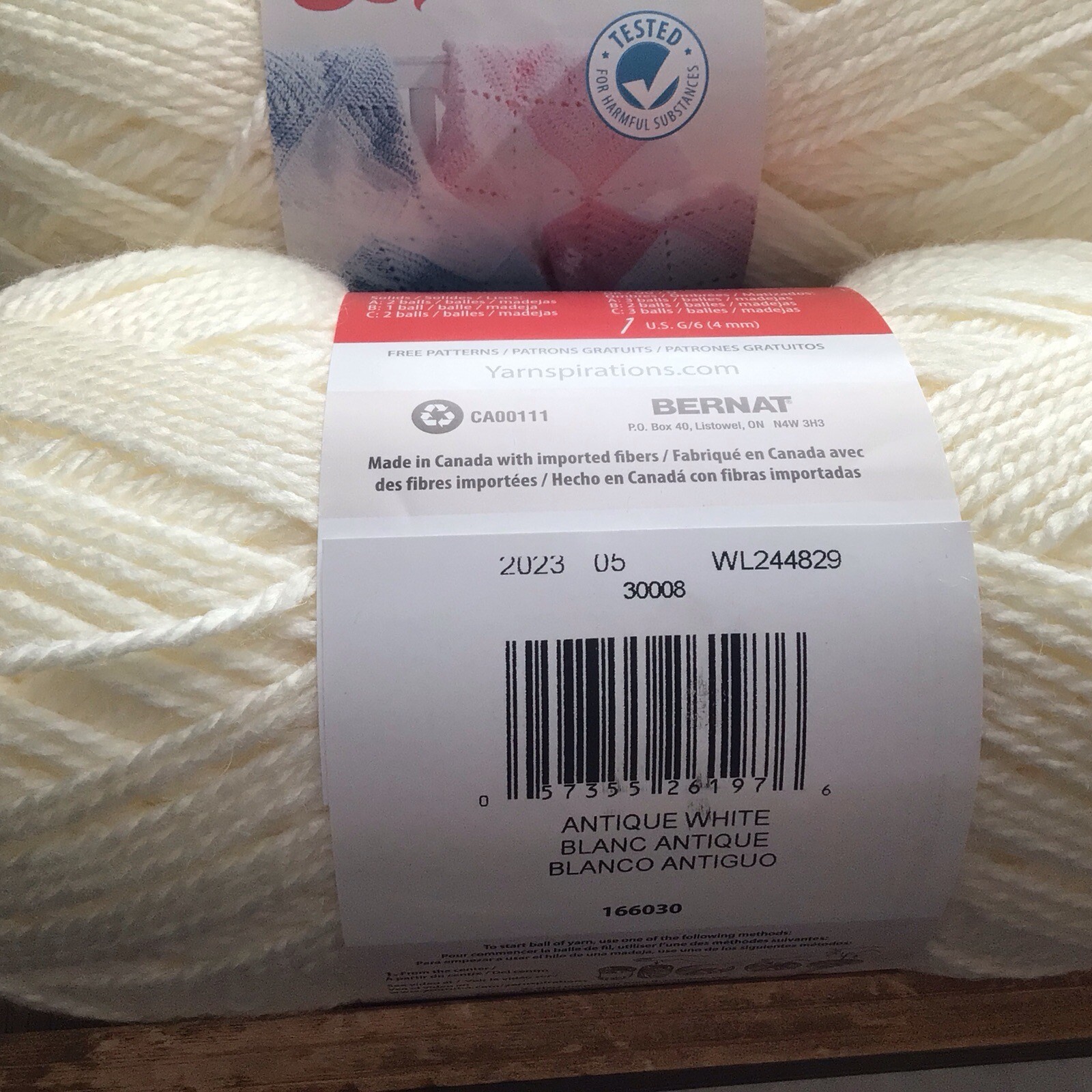 Lot 3/Bernat Softee Baby/Antique White /5 oz 362 yds Each/Same Dye Lot