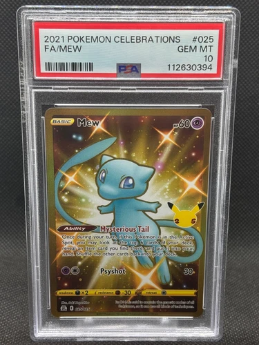 2021 PSA 10 GEM MT Pokemon Mew Celebrations 25th Anniversary Full Art #25/25