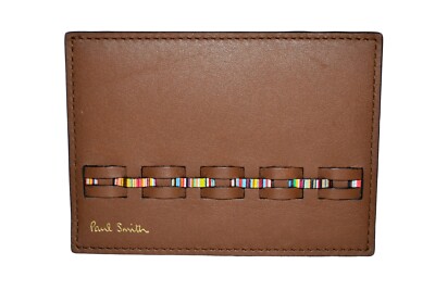 Paul Smith Mainline Brown Signature Stripe Plait Credit Card Wallet BNWT