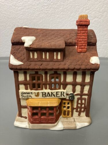 Département 56 boutiques de boulangerie cygne doré 1984 de Dickens Village *PAS DE LUMIÈRE, HOUSSE* - Photo 1 sur 6