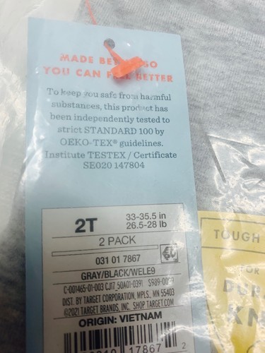cat & jack 2 pack Gray / Black Pants 2T - Picture 3 of 6