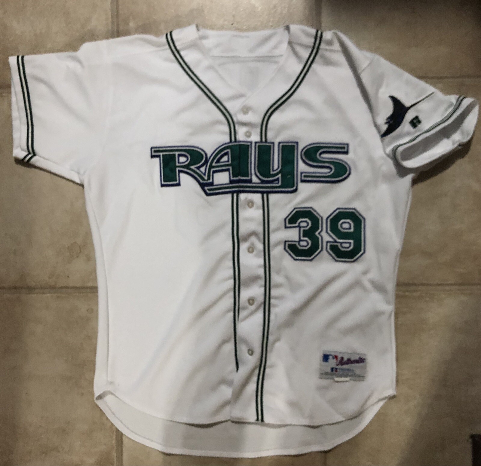 Devil Rays First Jersey 2003 GAME WORN USED STEVE PARRIS TAMPA BAY DEVIL RAYS HOME AUTO’D ...