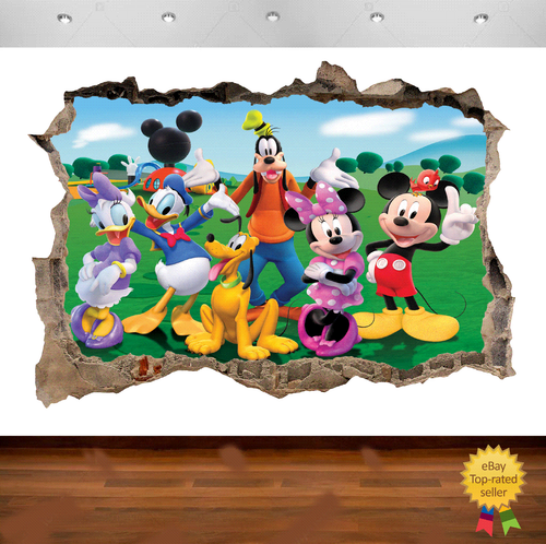 Mickey Mouse Clubhouse 3d Smashed Wall View Sticker Poster Vinyl 6 Ebay