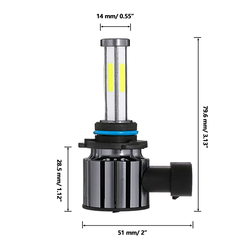 For Toyota Corolla 2007-2010 ZRE152R 6-Side LED Headlight Globes High Beam 6500K - image 3 of 4