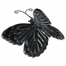 Pequeño ornamento de arte de pared de jardín/hogar de mariposa de metal púrpu...
