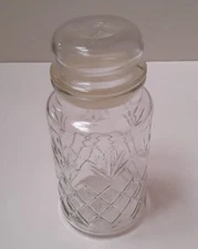 Vintage Planters Mr. Peanut Glass Jar Anchor Hocking1983 Pineapple Design Used