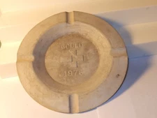Vintage metal advertising ashtray GOULD ( motor parts?) 1976 - 7" round