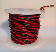 14 AWG Gauge UL1007 UL1569 Hook-up Wire BLACK & RED Twisted Pair ~ 20 feet