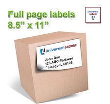 300 8.5 x 11 Full Page Quality Labels - Vertical Peel slit - Made in the USA