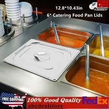 6pcs Catering Food Pan Lids Commercial Stainless Steel Food Pan Lid Seamless Lid