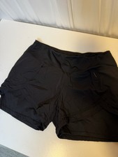 Women s Running Shorts Black Size Large Zipper In Back Waste Band