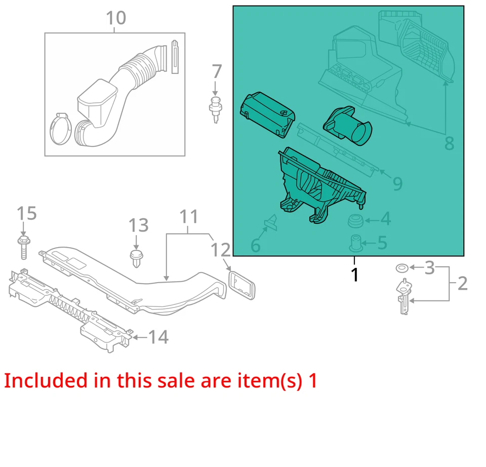 2015-2017 Hyundai Sonata Air Cleaner Intake-duct Hose Tube WZOOU - Image 2 of 3
