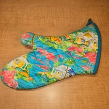 Single Kay Dee Designs Flamingo Oven Mitt Aqua Beach Ocean