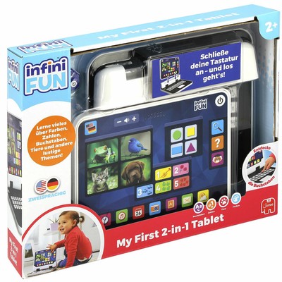 Jumbo Spiele My first 2 in 1 Tablet Laptop Kinderspielzeug Kinder ab 2 Jahren