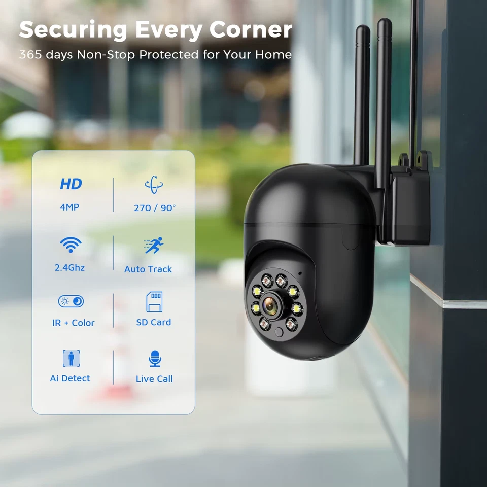 4MP Wireless Security Surveillance PTZ Camera Wifi Outdoor 3MP IP Camera Human T - Bild 3 von 4