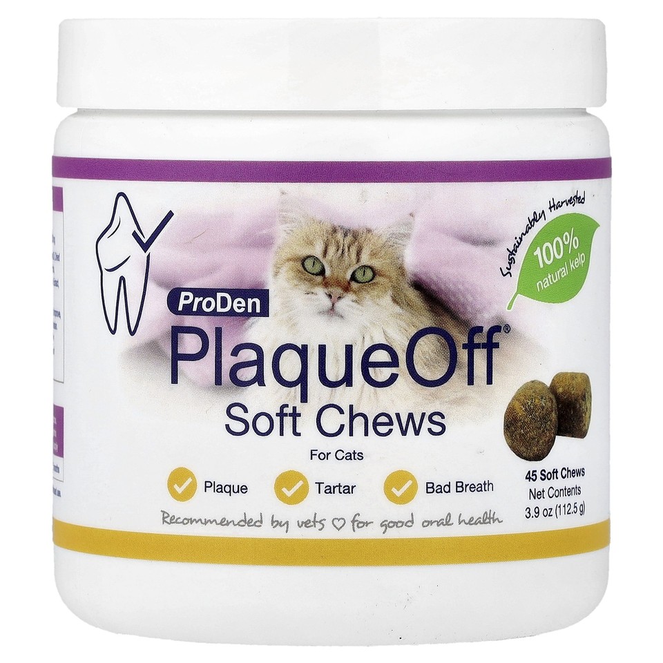 PlaqueOff® Soft Chews, For Cats, 45 Soft Chews, 3.9 oz (112.5 g)