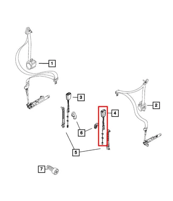 Jeep Renegade Sport 2019-2023 2,4 L tracción delantera conductor lado izquierdo hebilla del cinturón de seguridad Foto 2 de 4