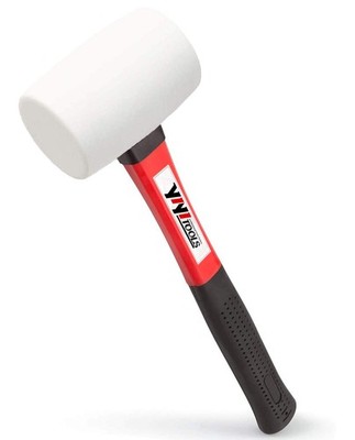 YIYITOOLS Rubber Hammer, 16oz rubber mallet With fiberglass 16oz, White 