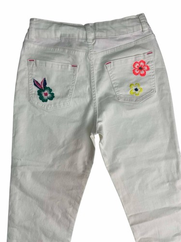 Mini Boden Girls White Floral Embroidered Corduroy Pants Size 11Y - Picture 5 of 10