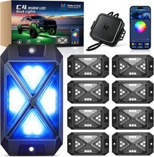 8 Pods RGBW LED Rock Lights Underglow Underbody Neon Accent Lighting Kit IP68