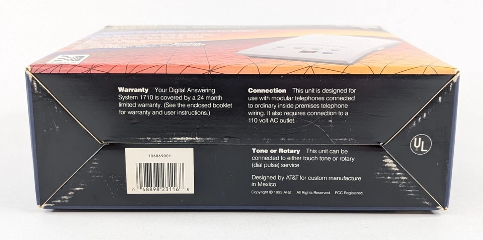 AT&T 1710 Digital Telephone Answering Machine Vintage Tapeless Message System - Image 4 of 4
