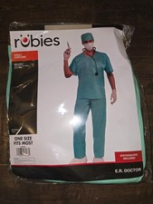 E.R. Surgeon Male Doctor Nurse Scrubs Green Adult OSFM Costume Mens Womens