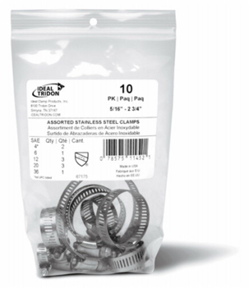 Ideal 671755J Silver Stainless Steel Band Hose Clamp Multi-Size