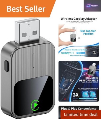 Wireless CarPlay Adapter - Mini Grey Dongle für nahtlose Bluetooth Konnektivität
