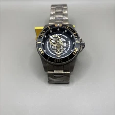 RARE Invicta Men's Pro Diver SKULL EDITION 43mm Automatic GOLD Tone SS Watch