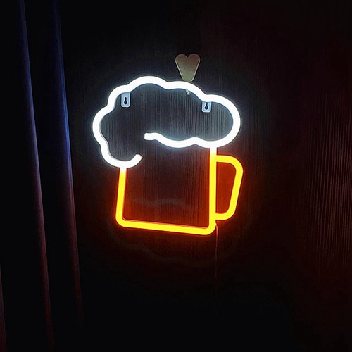 Neon Bier Schilder gelb weiß batteriebetrieben USB betrieben IP45 wasserdicht einfach aufzuhängen JY - Bild 11 von 24