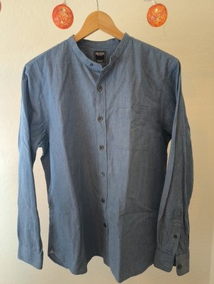 Todd Snyder Band Collar Shirt L Blue