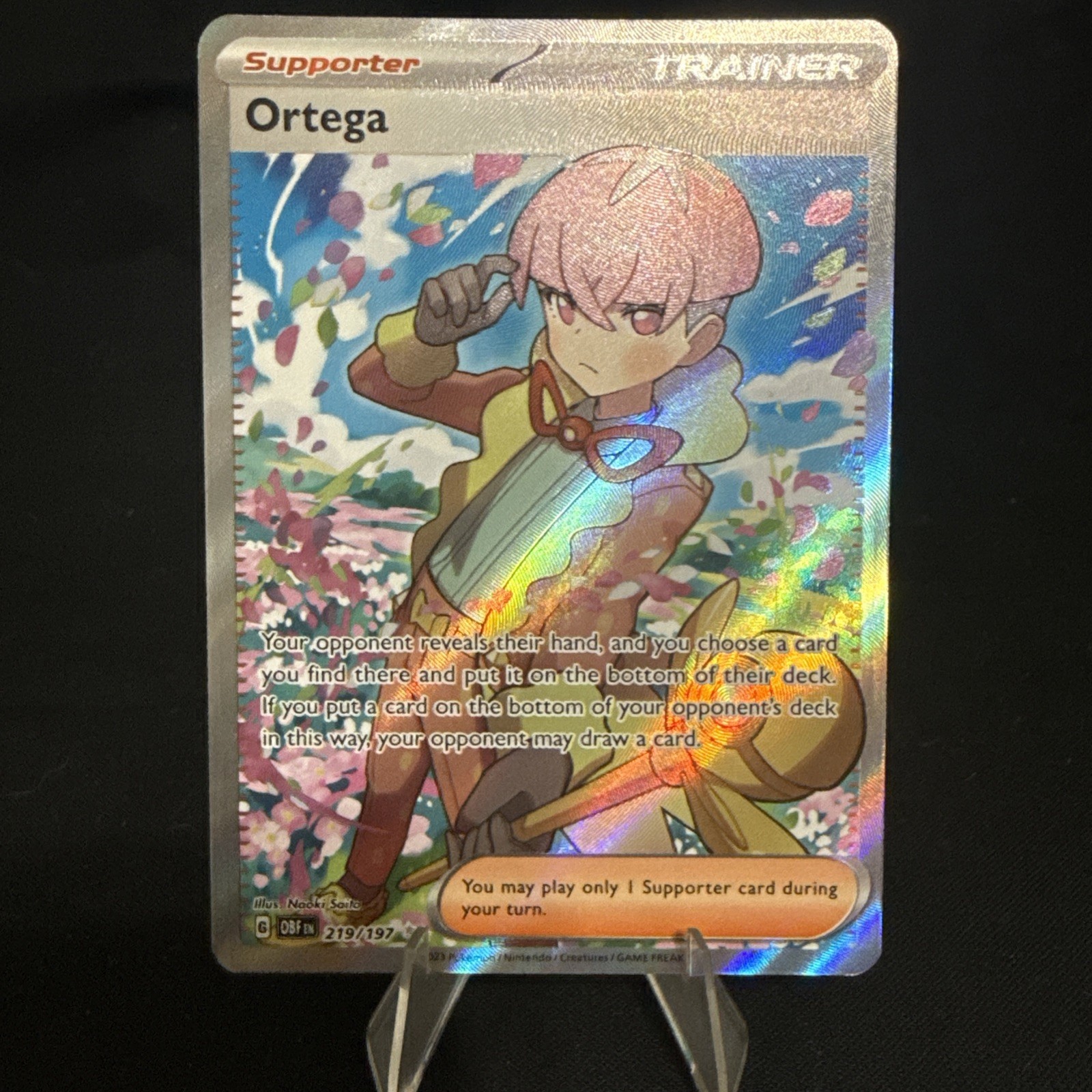 Ortega 219/197 SV03: Obsidian Flames Holo Trainer Pokemon Card TCG NM