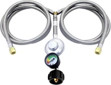 MCAMPAS 5FT Y-Splitter Low Pressure Propane Regulator Double Hoses for... 