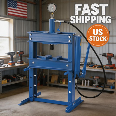 #ad 10T Hydraulic PressH Frame Heavy Duty Garage Floor Shop PressSteel Plates $166.14