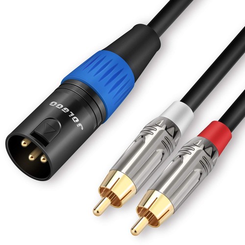 Unbalanced Dual RCA to XLR Male Y Splitter Patch Microphone Cable, 1 XLR Male... - Picture 1 of 8