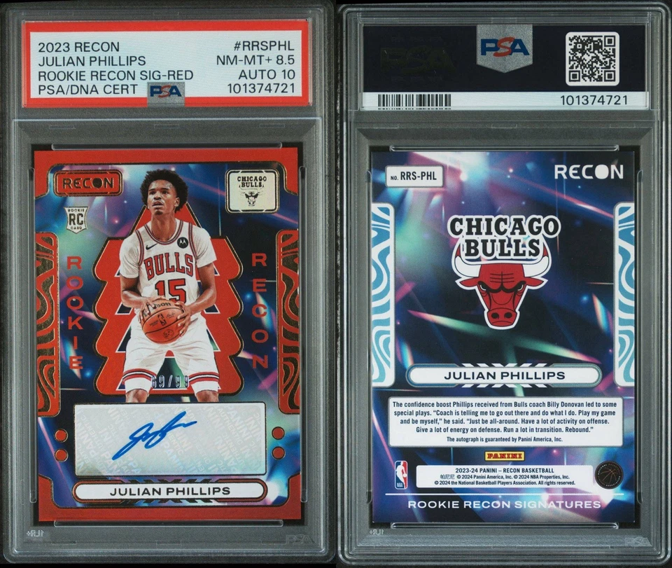 2023-2 Recon #RRSPHL JULIAN PHILLIPS Rookie Signatures RED #’/99| PSA 8.5/PSA 10 - Image 3 of 4