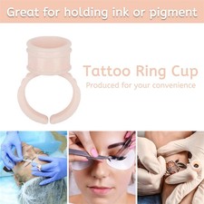 100pcs Disposable Soft Silicone Ring Tattoo Ink Cups Portable Pigment Container