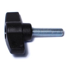 8mm-1.25 x 30mm Black Plastic Coarse Male Threaded Stud T-Knobs 2 pcs. 