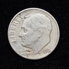 90% Silver - 1959 Roosevelt Dime - Circulated Condition - 21-45