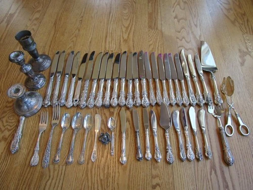 LOT 47P STERLING FLATWARE GRANDE BAROQUE FRANCIS ROSE POINT+OTHERS 3224GR SCRAP*