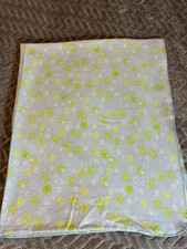 Frog Flower Baby Receiving Blanket Blue White Green No Tags