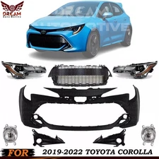 Front Bumper Cover Fascia & Grille Assembly Kit For 2019-2022 Toyota Corolla