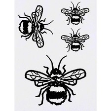 4 x 'Fuzzy Bee' Temporary Tattoos / Transfers TO00015715 
