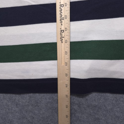 Lacoste Polo Shirt Mens 2XL Navy Green White Striped Regular Fit Cotton Peru - Picture 10 of 12