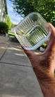 Vintage Federal Clear Glass 4" Square Ribbed Refrigerator Dish