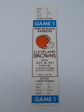 September 26, 1977 Cleveland Browns Vs New England Patriots Football Ticket Stub